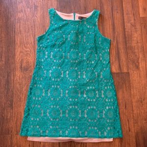Jessica Howard mint green full lace sleeveless dress size 14P